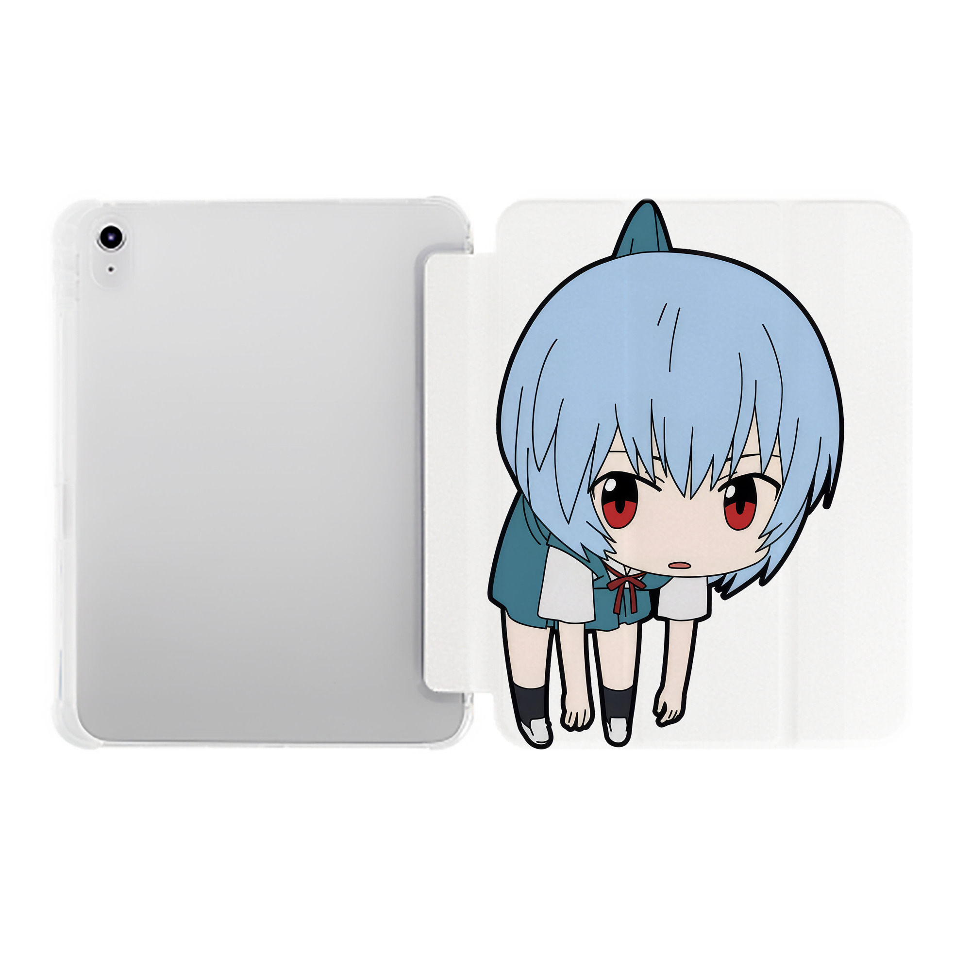 （画像用） EVA 新世紀エヴァンゲリオン IPad ケース ペン収納付き 三つ折りスタンド PUレザー×シリコン 対応機種9.5/10.5/10.9インチ